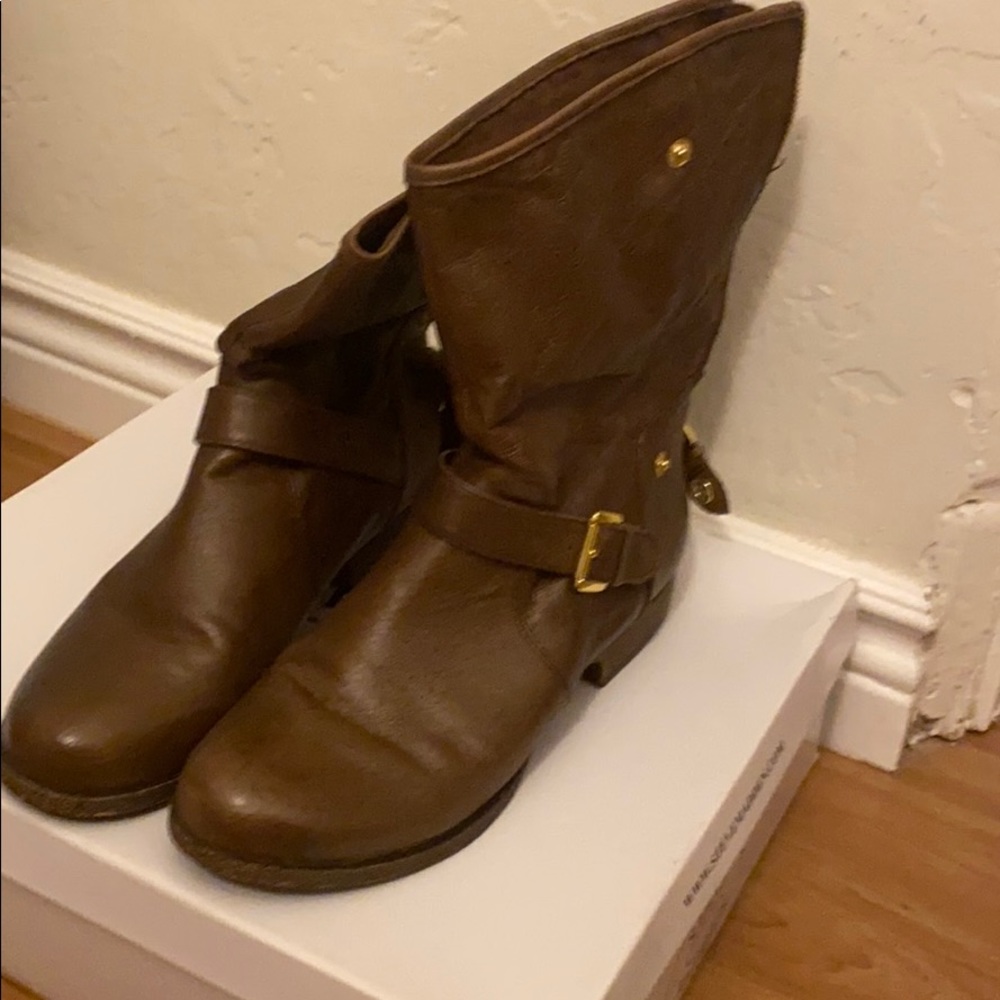 Steve Madden Brown Leather Riding Boots